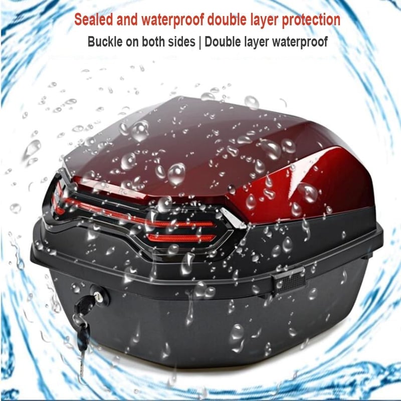 UYTOIZ Motorkerékpár Topbox Fehér 41x40x30cm Vízálló Tárolóbox Sisak Táska