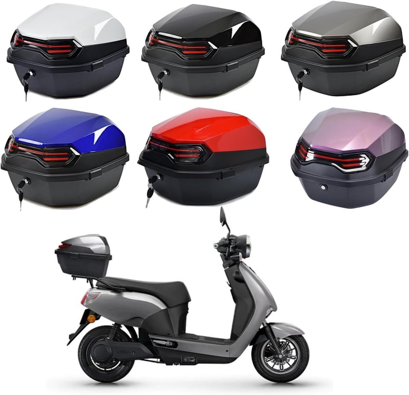 UYTOIZ Motorkerékpár Topbox Fehér 41x40x30cm Vízálló Tárolóbox Sisak Táska