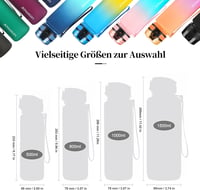 UZSPACE Gyerek Sportkulacs 500ml-1L Tritan BPA-mentes Szódavízhez - 1000ml, Classic Black 3