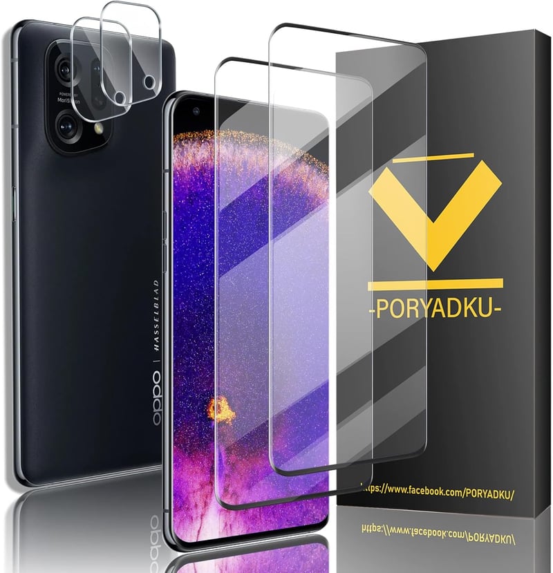 V-PORYADKU Edzett Üveg Szett OPPO Find X5 5G Telefonhoz - 2 db Kijelzővédő + 2 db Kameravédő Fólia, 9H Keménység, Buborékmentes, Ujjlenyomat