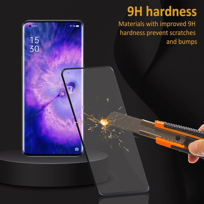 V-PORYADKU Edzett Üveg Szett OPPO Find X5 5G Telefonhoz - 2 db Kijelzővédő + 2 db Kameravédő Fólia, 9H Keménység, Buborékmentes, Ujjlenyomat