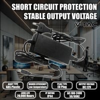 Sursă de alimentare V-TAC 12V 42W 3,5A pentru camere și benzi LED, AC 100-240V, mufă euro, negru 4