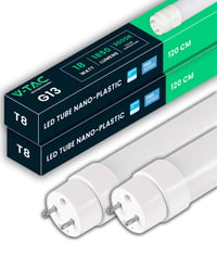 V-TAC 2 ks LED trubica 120 cm T8 G13 18W 1850 lumenov Samsung čip neutrálna biela 4000K stropná nástenná do garáže obchodu náhrada za neónovú žiarivku 1