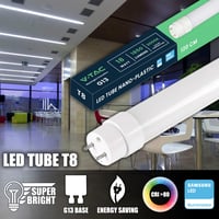 V-TAC 2 ks LED trubica 120 cm T8 G13 18W 1850 lumenov Samsung čip neutrálna biela 4000K stropná nástenná do garáže obchodu náhrada za neónovú žiarivku 9