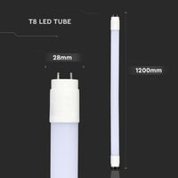 V-TAC 2 ks LED trubica 120 cm T8 G13 18W 1850 lumenov Samsung čip neutrálna biela 4000K stropná nástenná do garáže obchodu náhrada za neónovú žiarivku 3