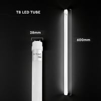 V-TAC 2ks LED trubica 60 cm T8 G13 9W CREE čip 850 lúmenov neutrálna biela 4000K stropná nástenná do garáže náhrada za neónovú trubicu 3