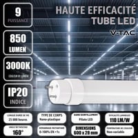 V-TAC 2 buc. Tub LED 60 cm T8 G13 7,5W 850 Lumeni Chip Samsung Alb Rece 6500K pentru Tavan Perete Garaj Magazin Înlocuitor Neon 4