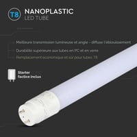 V-TAC 2 buc. Tub LED 60 cm T8 G13 7,5W 850 Lumeni Chip Samsung Alb Rece 6500K pentru Tavan Perete Garaj Magazin Înlocuitor Neon 5
