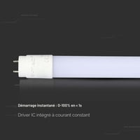 V-TAC 2 buc. Tub LED 60 cm T8 G13 7,5W 850 Lumeni Chip Samsung Alb Rece 6500K pentru Tavan Perete Garaj Magazin Înlocuitor Neon 6