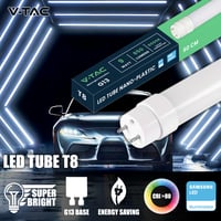 V-TAC 2 kom LED cijev 60 cm za T8 G13 grlo 7,5W 850 lumena Samsung čip za strop, zid, garažu hladno bijela 6500K fluorescentna cijev zamjena za neonsku cijev 2
