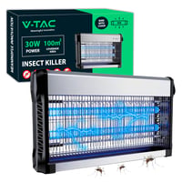 V-TAC 30W Elektromos Rovarcsapda UV LED Fénnyel - 100 m² Hatótávolság - Slim Design - Beltéri és Kültéri Szúnyogirtó 1
