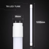 V-TAC 4 kom LED cijev 120 cm T8 G13 18W Samsung čip 1850 lumena hladno bijela 6500K stropna zidna za garažu trgovinu zamjena za neonsku cijev 4