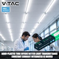 V-TAC 4db LED Cső 120 cm T8 G13 18W Samsung Chip 1850 Lumen Mennyezeti Fali Garázs Irodai Lámpa Semleges Fehér 4000K 10