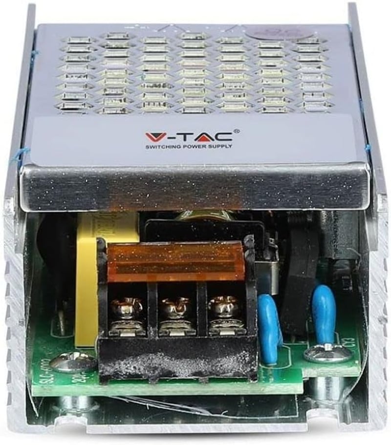 V-TAC 60W 24V Slim Tápegység Fém Házban IP20 Csavaros Csatlakozóval
