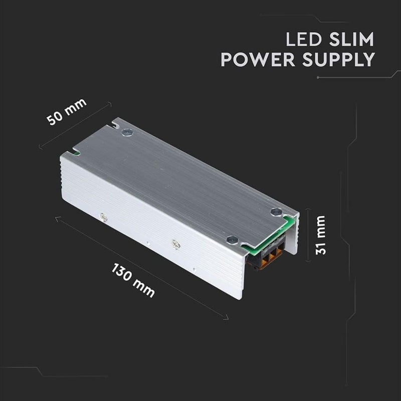 V-TAC 60W 24V Slim Tápegység Fém Házban IP20 Csavaros Csatlakozóval