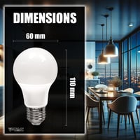 V-TAC A60 LED žarulja E27 10,5W (zamjena za 75W) 1055 lumena toplo bijela 3000K štedna 10 kom. 6