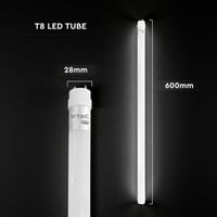 V-TAC LED Fénycső T8 60cm 9W Meleg Fehér 3000K 2db Neoncsere - Warm White 4