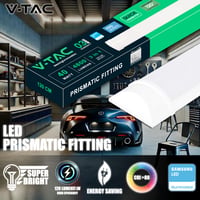 V-TAC LED linearna svjetiljka 120 cm – CCT 3 u 1 podesiva topla, neutralna, hladna svjetlost – 40W – 4800 lumena IP20 – stropna svjetiljka za garažu, ured 2