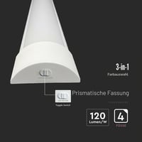 V-TAC LED linearna svjetiljka 120 cm – CCT 3 u 1 podesiva topla, neutralna, hladna svjetlost – 40W – 4800 lumena IP20 – stropna svjetiljka za garažu, ured 7