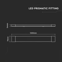 V-TAC LED lineárne stropné svietidlo 120 cm - 40W Samsung čip - 4300 lúmenov IP20 - Obdĺžnikové svietidlo do garáže, obchodu - 3000K teplá biela 5