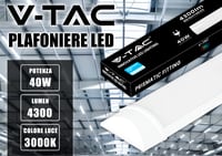 V-TAC LED lineárne stropné svietidlo 120 cm - 40W Samsung čip - 4300 lúmenov IP20 - Obdĺžnikové svietidlo do garáže, obchodu - 3000K teplá biela 2