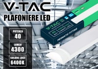 V-TAC LED stropné svietidlo 120 cm 40W so Samsung čipom – obdĺžnikové 4300 lúmenov IP20 nástenné svietidlo do garáže a obchodu – studená biela 6400K 10