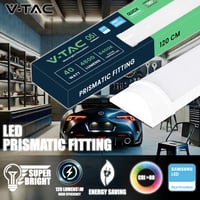 V-TAC LED stropné svietidlo 120 cm 40W so Samsung čipom – obdĺžnikové 4300 lúmenov IP20 nástenné svietidlo do garáže a obchodu – studená biela 6400K 2