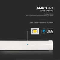V-TAC LED svjetiljka za vlažne prostore 120 cm 40W Samsung čip 4300 lumena IP20 prizmatična stropna svjetiljka za garažu na zid 3000K toplo bijela 5