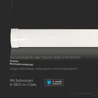 V-TAC PRO serija LED svjetiljka za vlažne prostorije 120 cm 40W 4800 lumena IP20 neutralno bijela 4000K prizmatična stropna svjetiljka za garažu i skladište 2 7