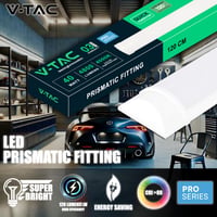 V-TAC PRO serija LED svjetiljka za vlažne prostorije 120 cm 40W 4800 lumena IP20 neutralno bijela 4000K prizmatična stropna svjetiljka za garažu i skladište 2 2