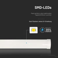 V-TAC PRO serija LED svjetiljka za vlažne prostorije 120 cm 40W 4800 lumena IP20 neutralno bijela 4000K prizmatična stropna svjetiljka za garažu i skladište 2 9