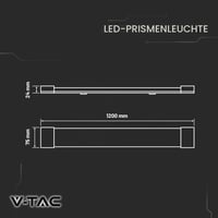 V-TAC PRO serija LED svjetiljka za vlažne prostorije 120 cm 40W 4800 lumena IP20 neutralno bijela 4000K prizmatična stropna svjetiljka za garažu i skladište 2 5