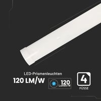 V-TAC PRO serija LED svjetiljka za vlažne prostorije 120 cm 40W 4800 lumena IP20 neutralno bijela 4000K prizmatična stropna svjetiljka za garažu i skladište 2 6