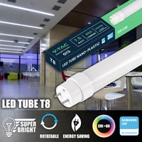 Tub LED V-TAC T8 G13 60 cm 7,5W 850 lumeni cip Samsung 3000K alb cald pentru tavan perete garaj magazin 2
