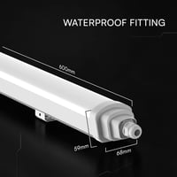Lampă LED etanșă V-TAC Seria TK, CREE, 60 cm, IP65, 18W, 2160 lumeni, alb neutru 4000K, corp de iluminat LED pentru garaj, depozit, tavan și perete 5