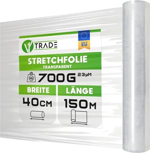 V1 Trade prozirna rastezljiva folija za pakiranje - 40 cm x 100 m, 23 mikrona