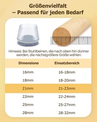 VABNEER 21-23mm Szilikon Szék Lábvédő Sapka 16db Filc Betéttel 2