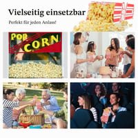 Pungi pentru popcorn Vachelper, 200 bucăți, 21x9x6 cm, pungi din hârtie pentru floricele, dungi roșu-alb, rezistente la grăsime, pentru seri de film, aniversări 6