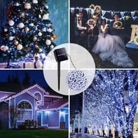 Vacoulery Napelemes Tündérfény 12m - 100 LED Vízálló Kerti Fényfüzér 8 Üzemmóddal - Kültéri Dekoráció Kerthez, Erkélyhez, Esküvőhöz, Partikh 5