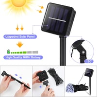 Vacoulery Napelemes Tündérfény 12m - 100 LED Vízálló Kerti Fényfüzér 8 Üzemmóddal - Kültéri Dekoráció Kerthez, Erkélyhez, Esküvőhöz, Partikh 7