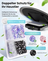 Dozator de hrană pentru pisici Vacqueen 6L negru cu 3 tăvițe pentru hrănire 4