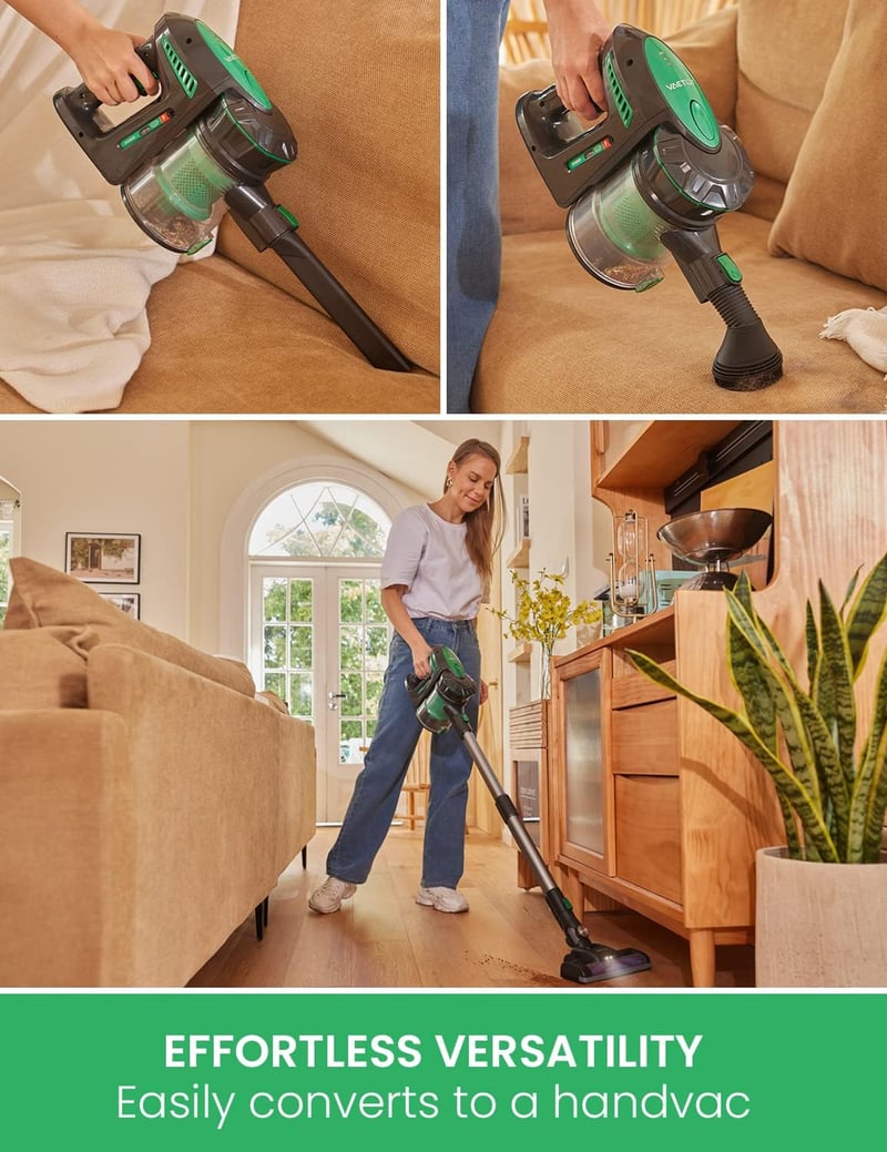 Vactidy Blitz V8 Vezeték Nélküli Porszívó Cserélhető Akkumulátorral, 22 KPa Szívóerő