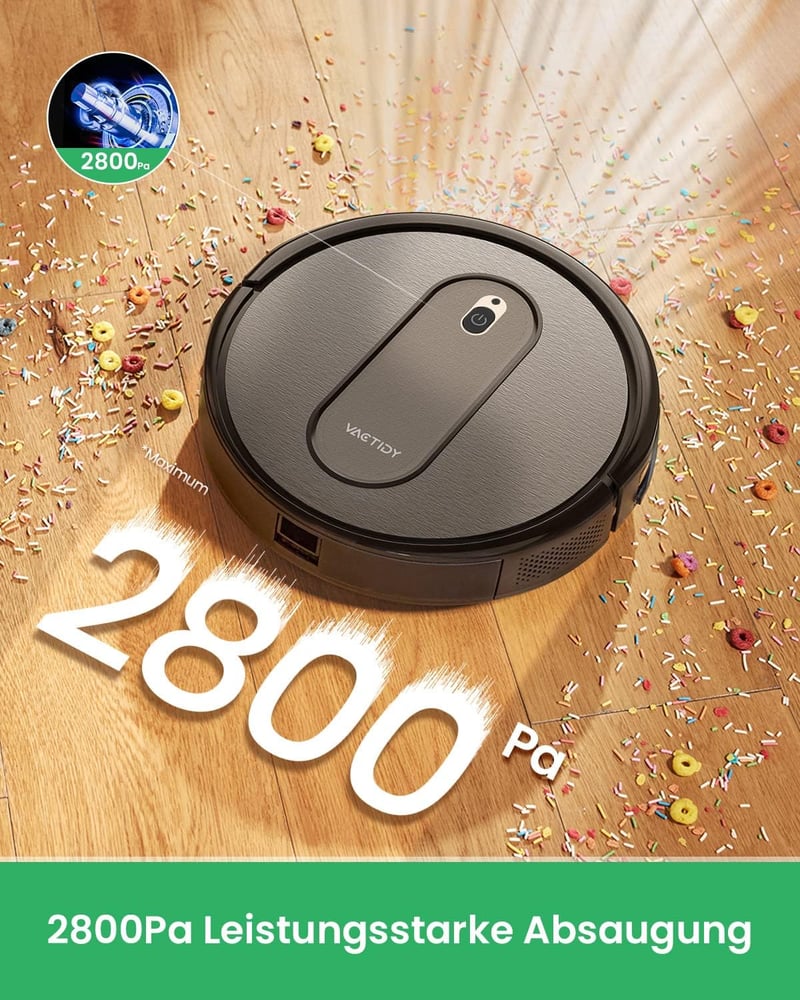 Vactidy Nimble T6 robotporszívó 2800 Pa szívóerővel, 120 perc üzemidő, Alexa és Google vezérlés