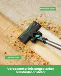 Vactidy V9 Vezeték Nélküli Porszívó 30 KPa Szívóerővel, 55 Perc Üzemidő, Levehető Akkumulátor 2