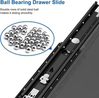 VADANIA 1000mm Ipari Fiók Csúszka Zárral, 130-220kg Terhelhetőség, Teljes Kihúzás, Fekete - 1000mm, #D76 (76mm Wide - Black) 6