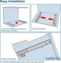 VADANIA B1854 450mm Fiók Csúszka Soft Close Teljes Kihúzás 40kg Teherbírás 7