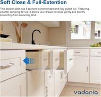 VADANIA B1854 450mm Fiók Csúszka Soft Close Teljes Kihúzás 40kg Teherbírás 4