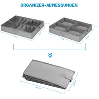 VAESIDA Organizator de pantofi sub pat, set de 2 bucăți, 16+4 compartimente, cu fereastră transparentă, cutie de depozitare pliabilă cu capac, potrivită și pentru cizme 5