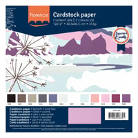 Vaessen Creative Florence Hladký kartón - 30,5 x 30,5 cm - Winter - 18 x 5 listov - 216 g/m² - Scrapbooking, výroba pohľadníc a dierovanie 5