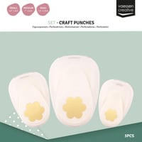 Sada razníc Vaessen Creative s motívom kvetov, 3 ks, bielo-zlatá, na papier a scrapbooking, do 250 g/m² 4